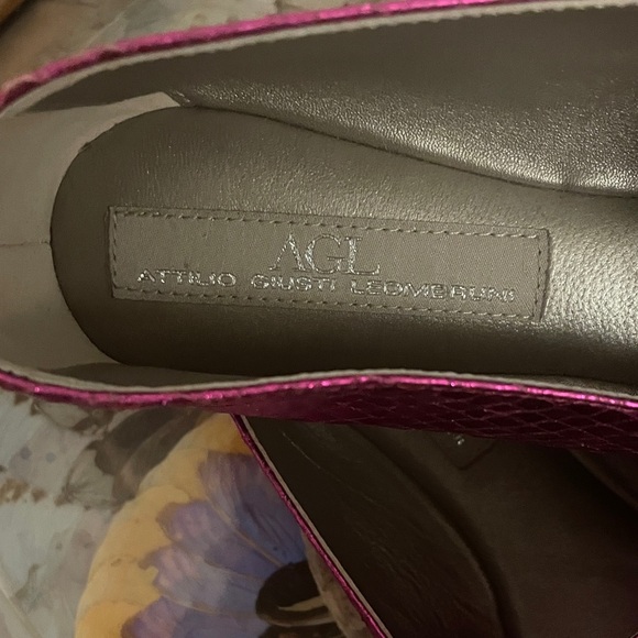 AGL Attilio Giusti Softy Pointy Toe Moccasin Loafer Fuchsia - Picture 4 of 4